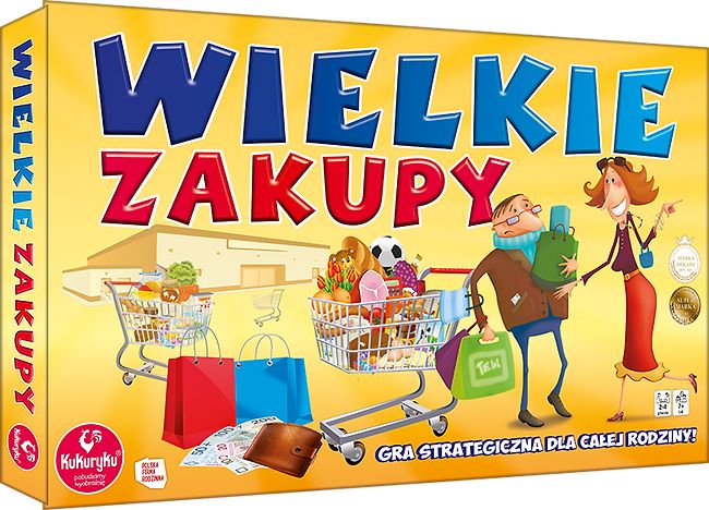 Wielkie Zakupy gra strategiczna KUKURYKU - plansza i elementy do gry