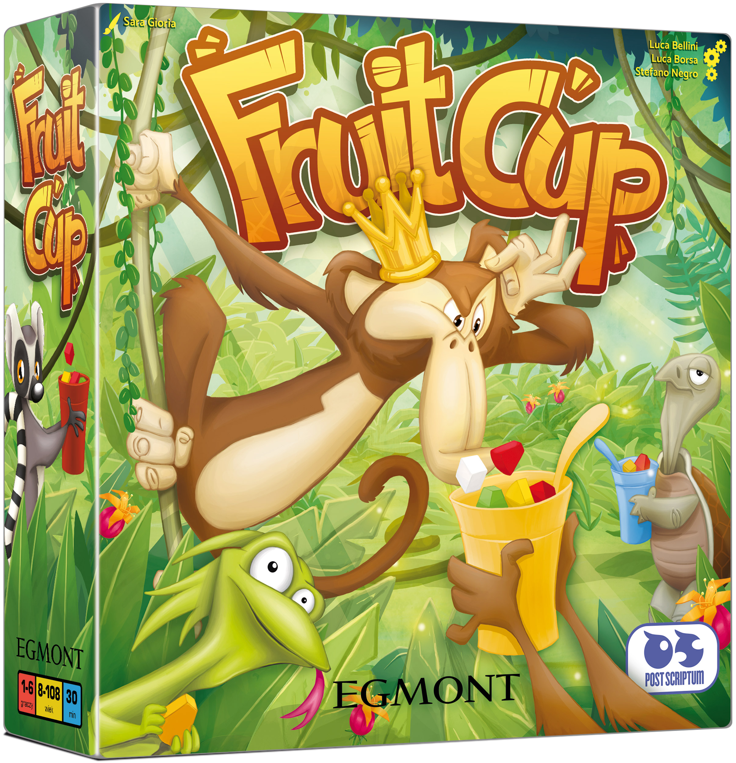 Fruit Cup gra zręcznościowa i logiczna Egmont PAP - kolorowa plansza i elementy owoców