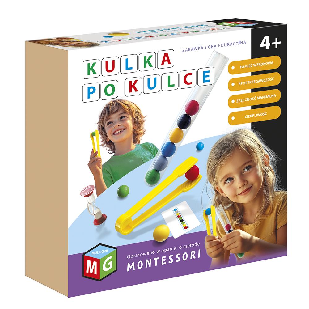 Kolorowe kulki i karta wzorów do gry Kulka po kulce MULTIGRA