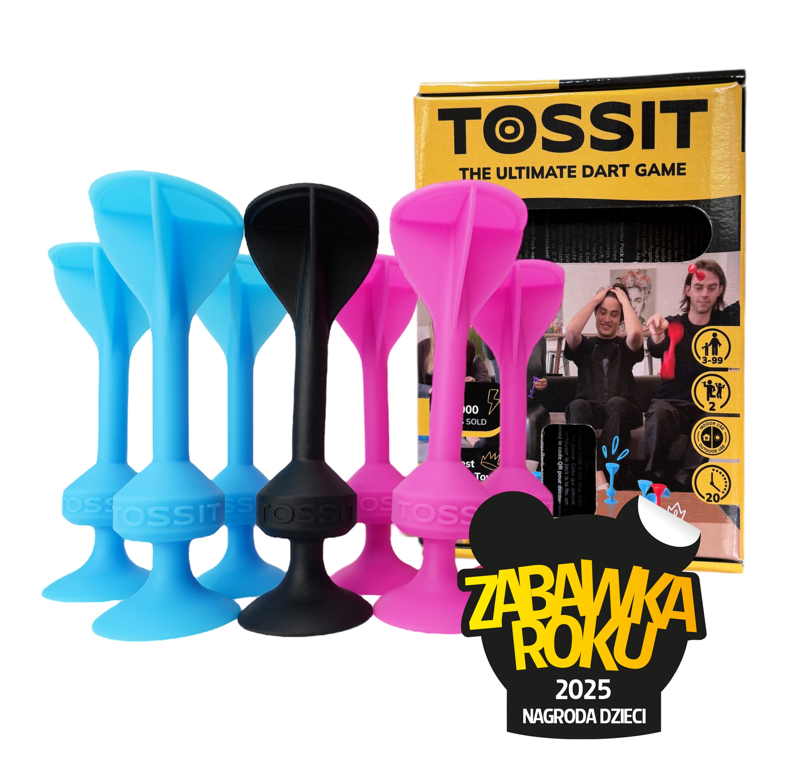 TOSSIT Starter Pack Pink & Blue – gra zręcznościowa z silikonowymi rzutkami TOSSIT POLSKA