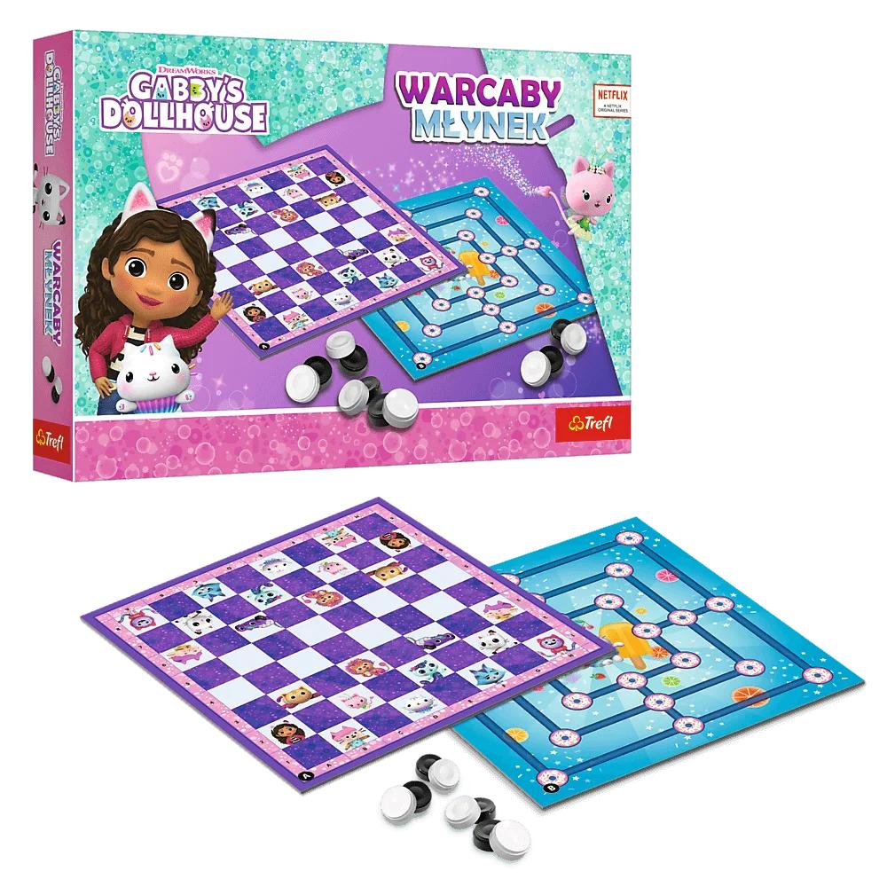 Warcaby i Młynek Koci Domek Gabi - klasyczne gry strategiczne Trefl PAP