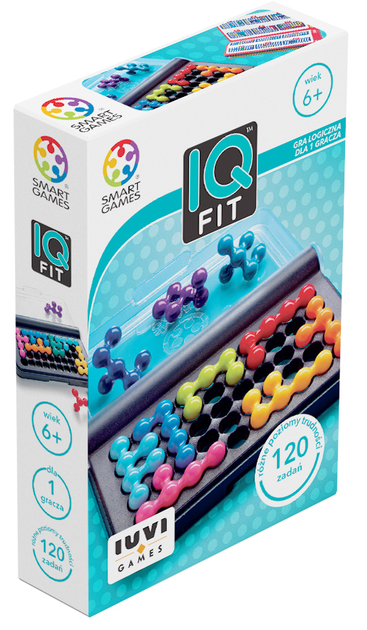 IQ Fit gra logiczna IUVI Games z trójwymiarowymi elementami i zadaniami dla dzieci 6 plus