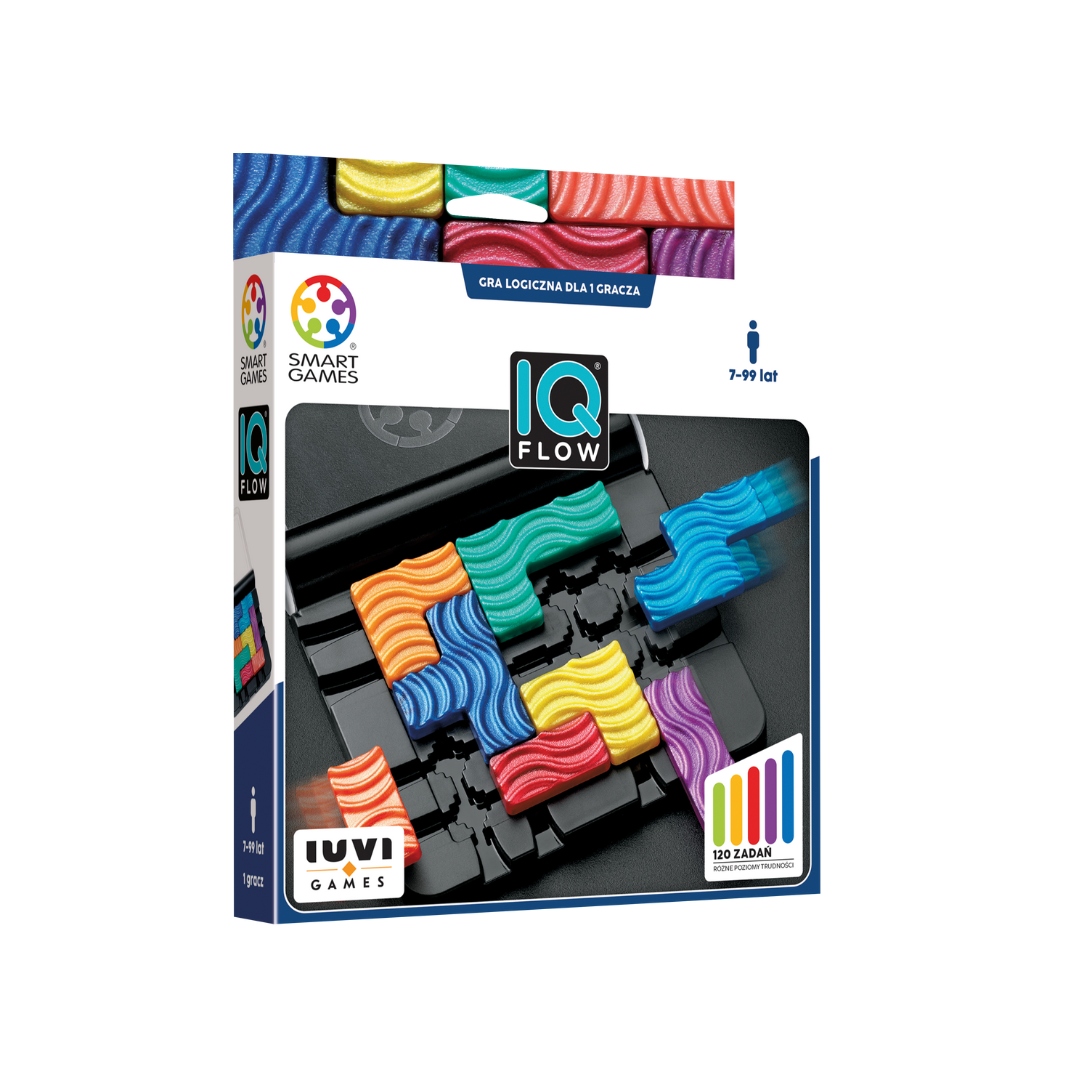 IQ Flow logiczna gra jednoosobowa IUVI Games - plansza i elementy do przesuwania