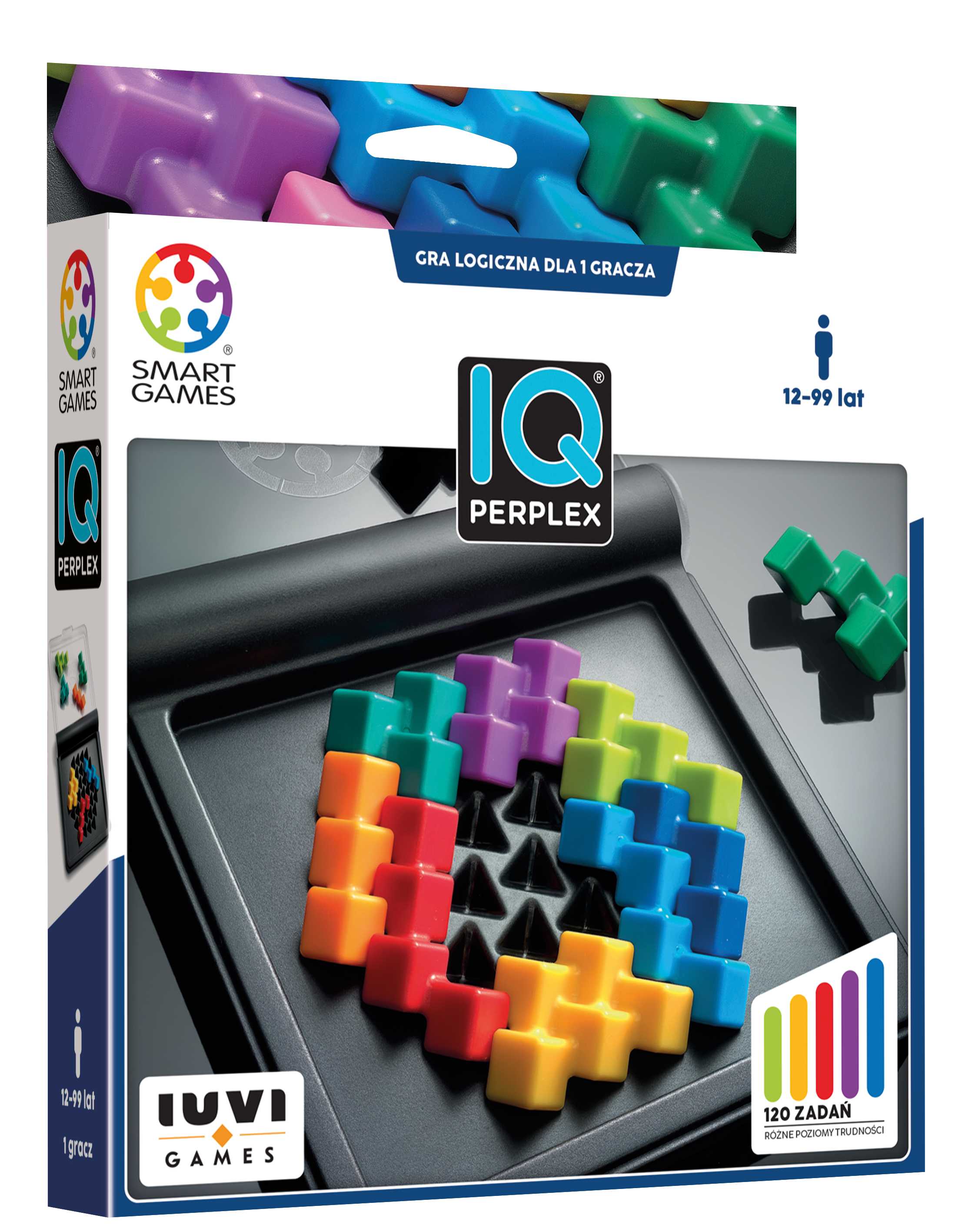 IQ Perplex gra logiczna IUVI Games z 120 zadaniami na planszy 145x145 mm
