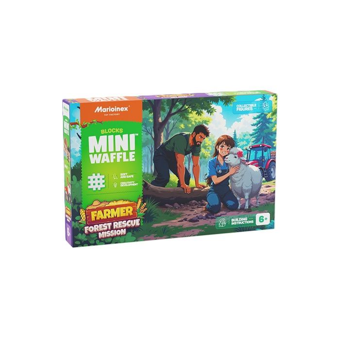 Klocki konstrukcyjne Mini Waffle Farmer MARIOINEX do leśnej akcji ratunkowej