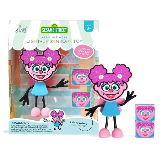 Zabawka Abby Ulica Sezamkowa Glo Pals z dwoma świecącymi kostkami do kąpieli
