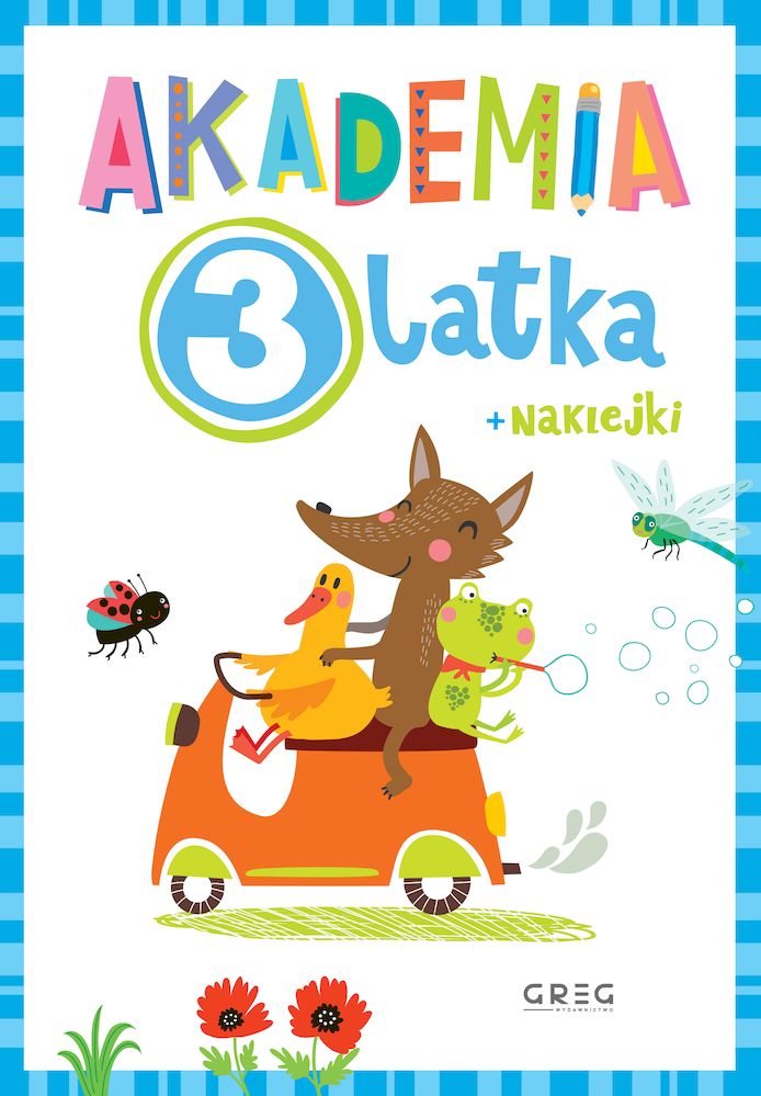 Akademia 3-latka GREG, edukacyjna książeczka z naklejkami dla małych dzieci