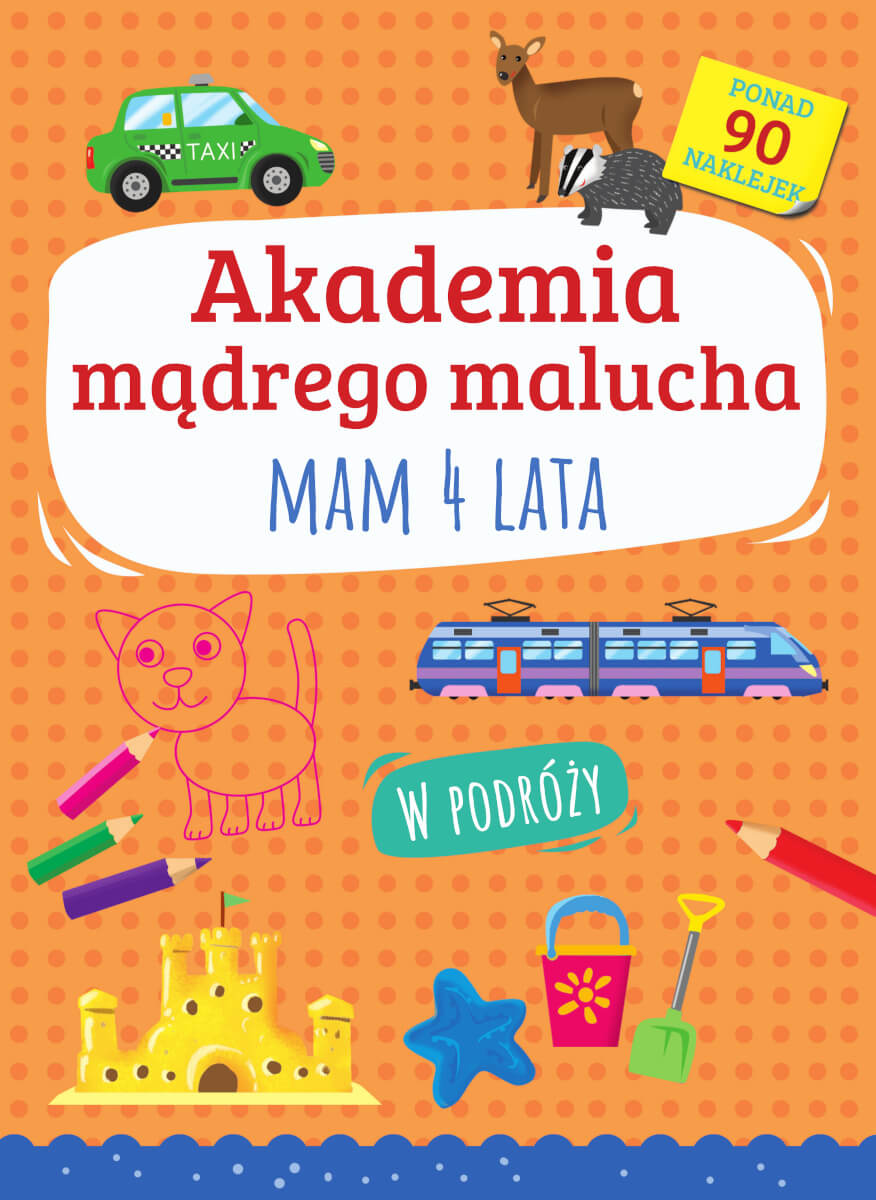 Okładka książeczki edukacyjnej Akademia mądrego malucha Mam 4 lata wydawnictwa SBM