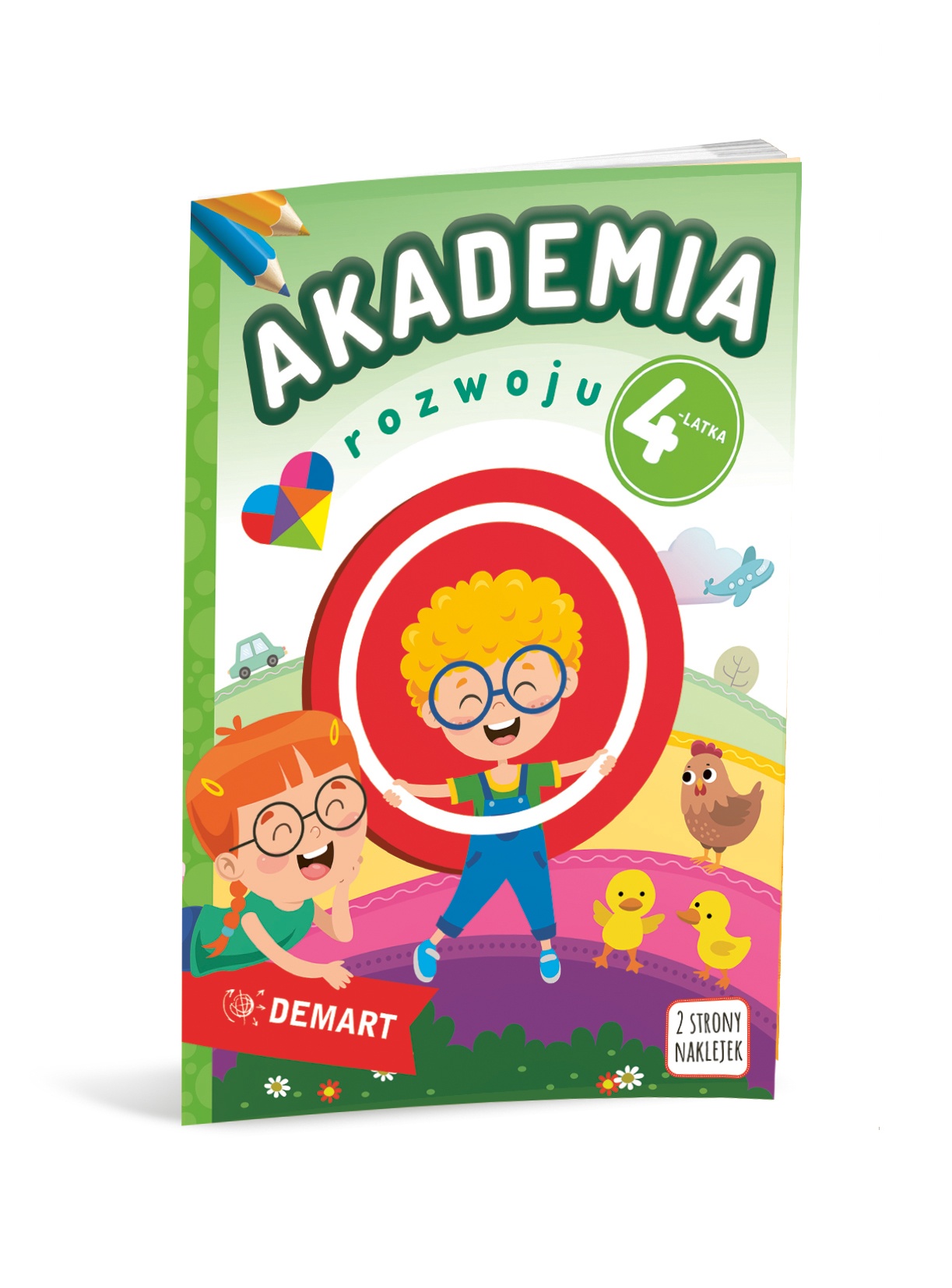 Akademia rozwoju 4-latka książeczka edukacyjna DEMART z ćwiczeniami i naklejkami