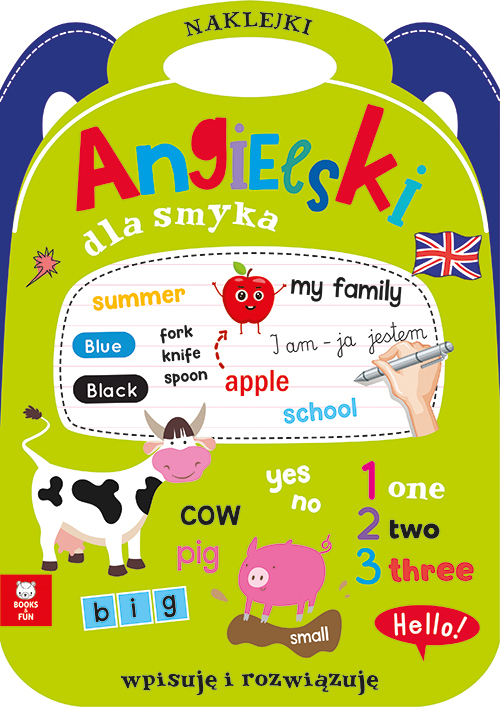Książeczka edukacyjna Angielski dla smyka BOOKS AND FUN z zadaniami i naklejkami dla dzieci 5+