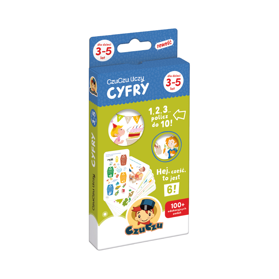 Książeczka edukacyjna Cyfry Bright Junior Media – okładka formatu 195x90x1 mm dla dzieci 3-5 lat