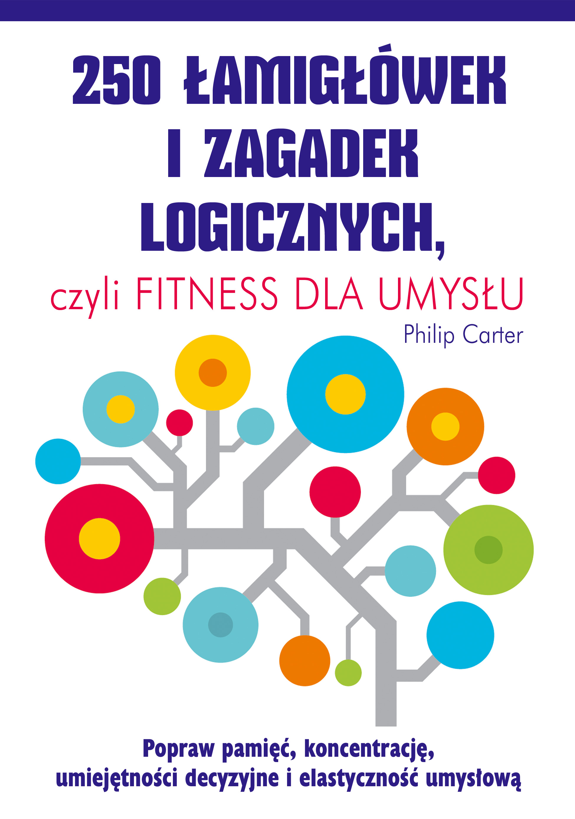 Okładka książki 250 łamigłówek i zagadek logicznych K.E.Liber format 235x165x1 mm