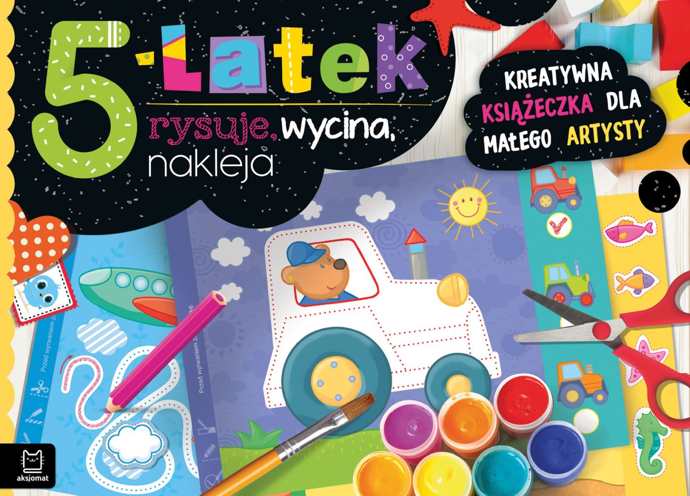 Kreatywna książeczka z ćwiczeniami manualnymi dla dzieci 5+ AKSJOMAT format 205x285x1 mm