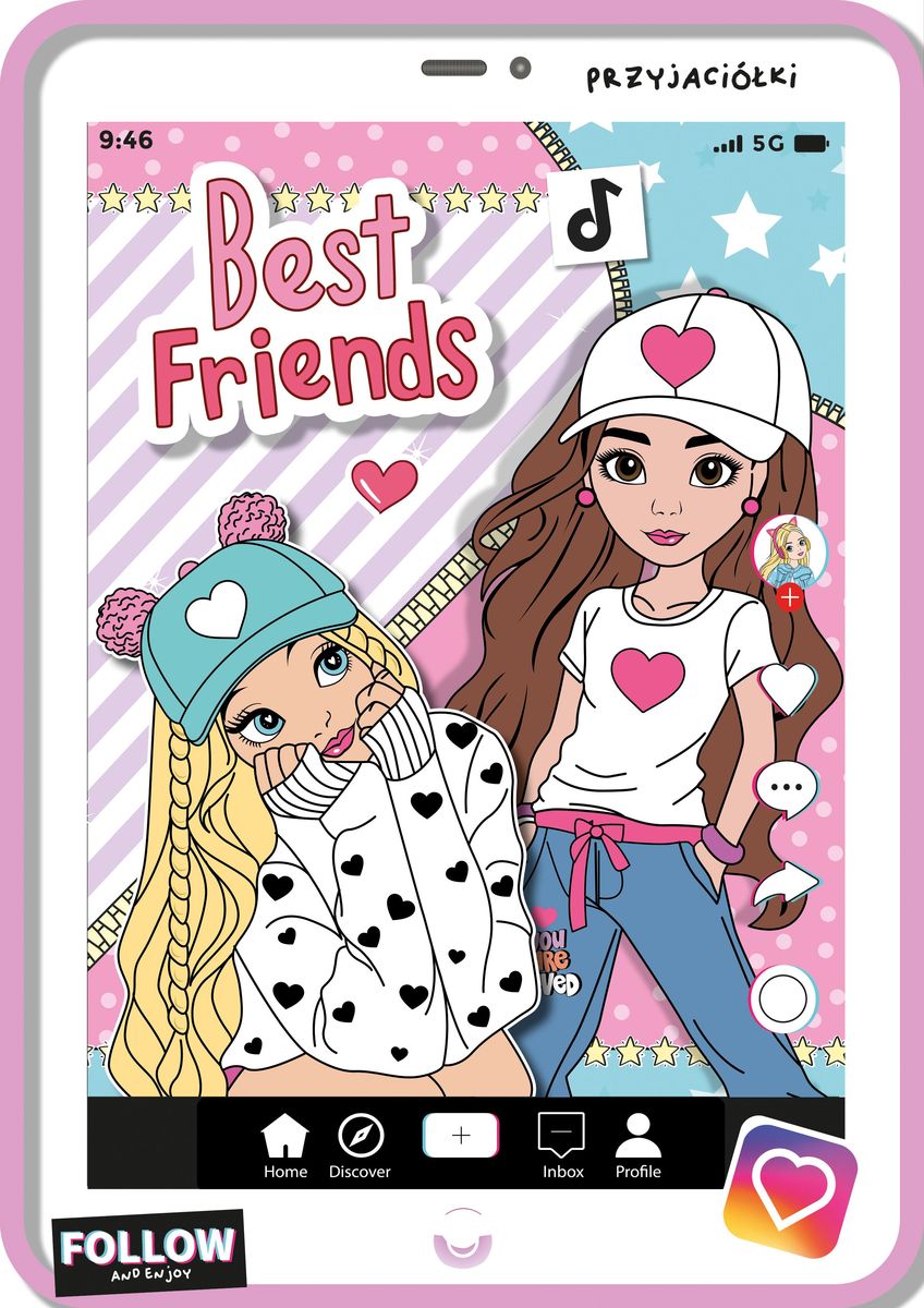 Kolorowanka kreatywna Best Friends z modelkami i światem influencerek od FOLLOW AND ENJOY