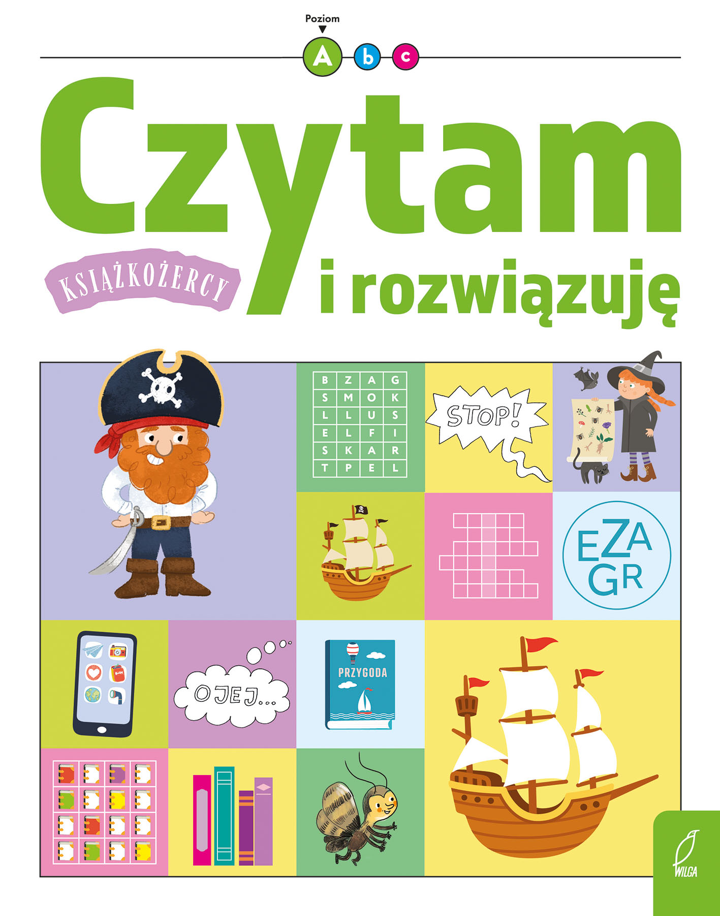 Książkożercy Czytam i rozwiązuję Poziom 1 Wilga kolorowa książka edukacyjna dla dzieci