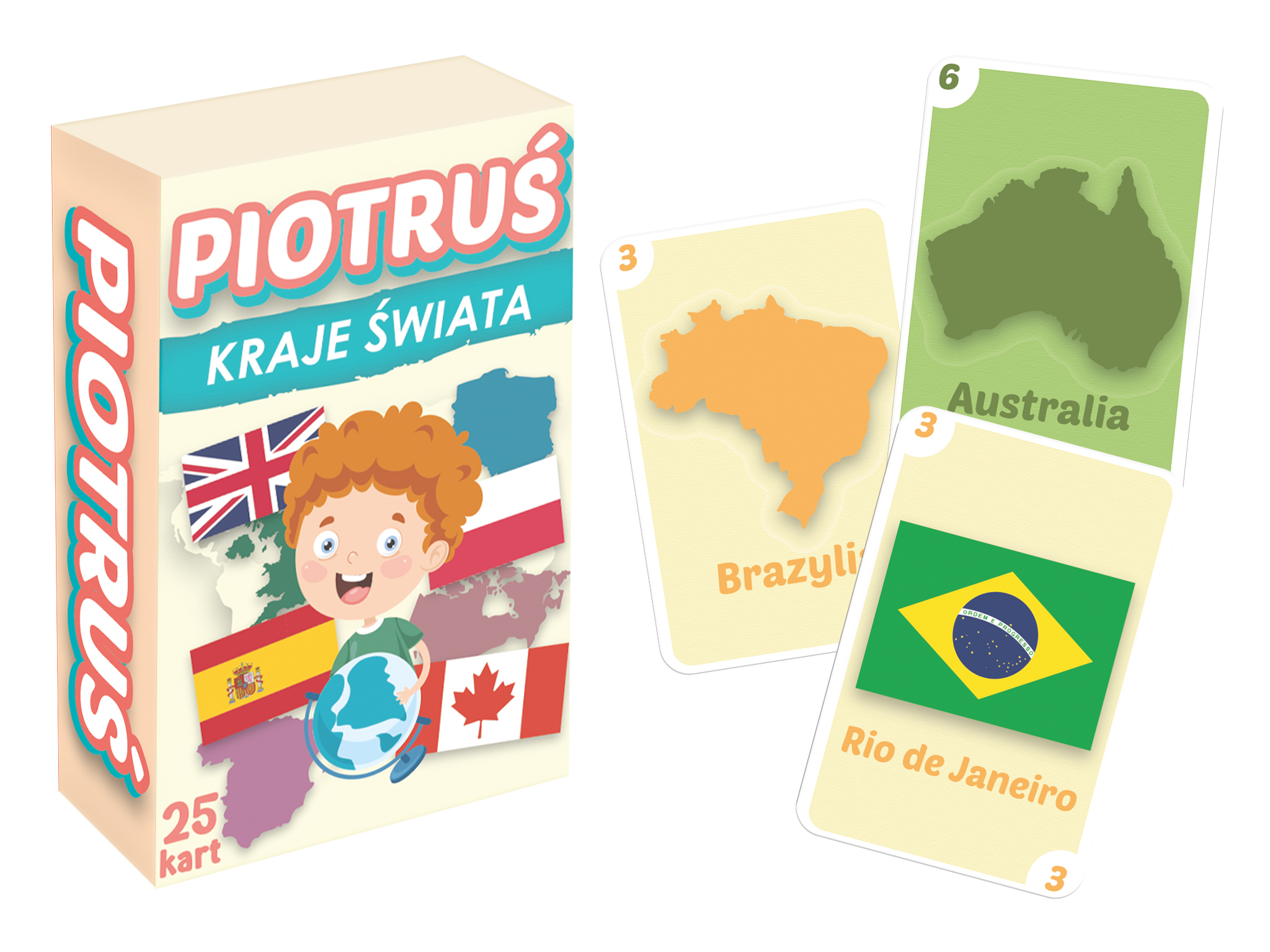Piotruś Kraje Świata MINI edukacyjna gra karciana KANGUR