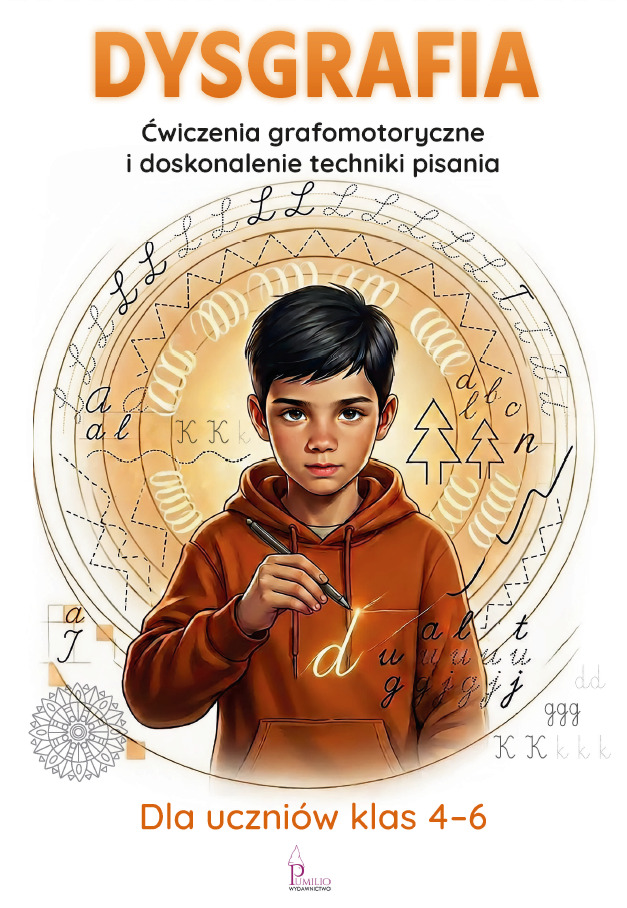 Okładka książki Dysgrafia – ćwiczenia grafomotoryczne i doskonalenie techniki pisania Pumilio