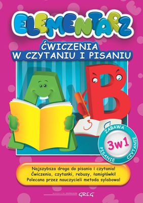 Okładka książki Elementarz ćwiczenia w czytaniu i pisaniu wydawnictwa GREG