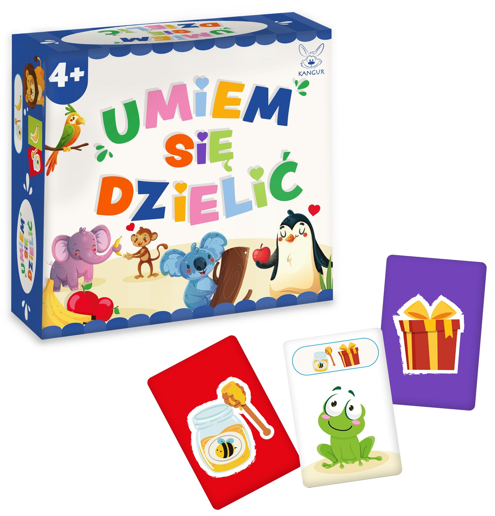 Gra edukacyjna Umiem się dzielić KANGUR - plansza i elementy