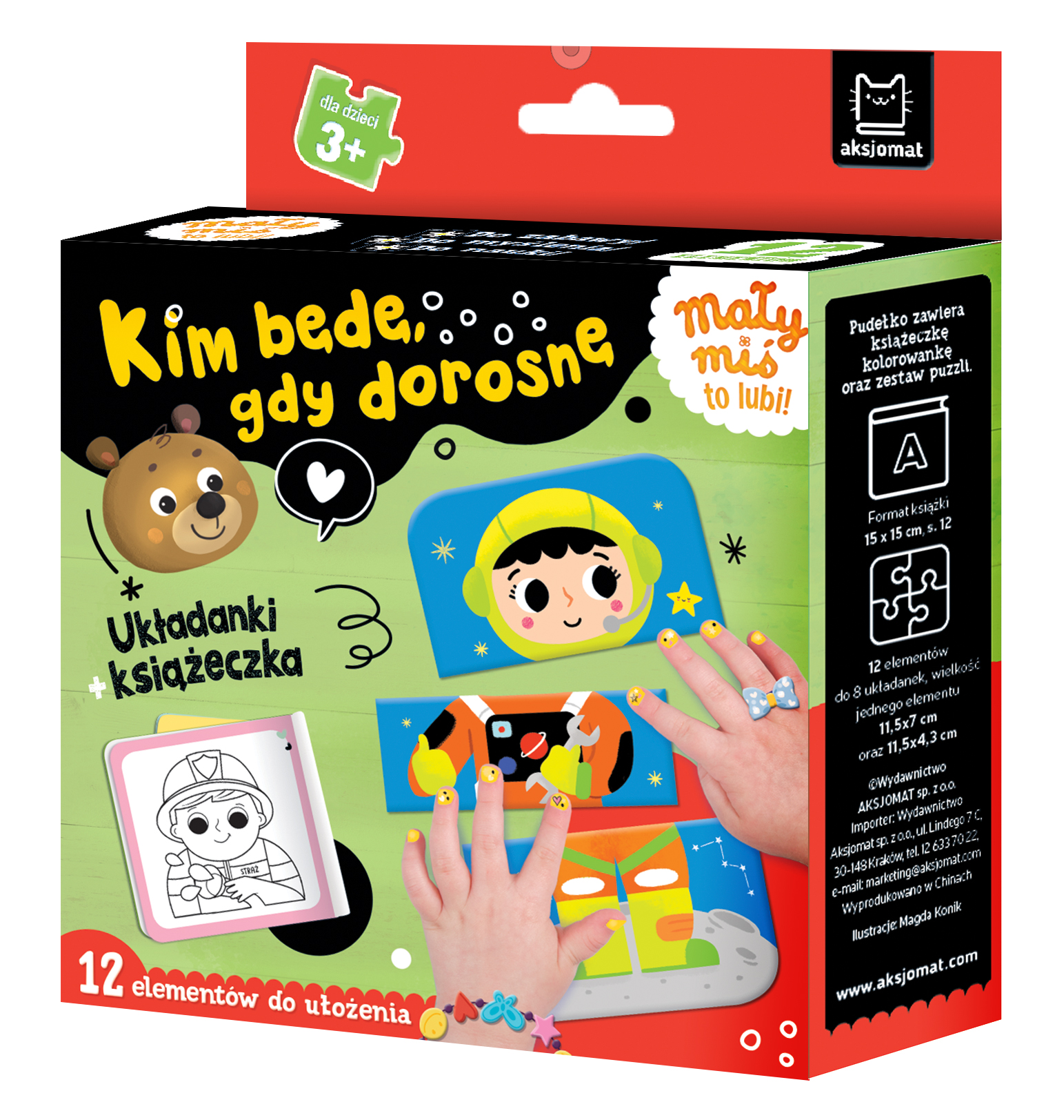 Układanki i książeczka edukacyjna o zawodach AKSJOMAT dla dzieci 3+ w formacie 195x160x1 mm