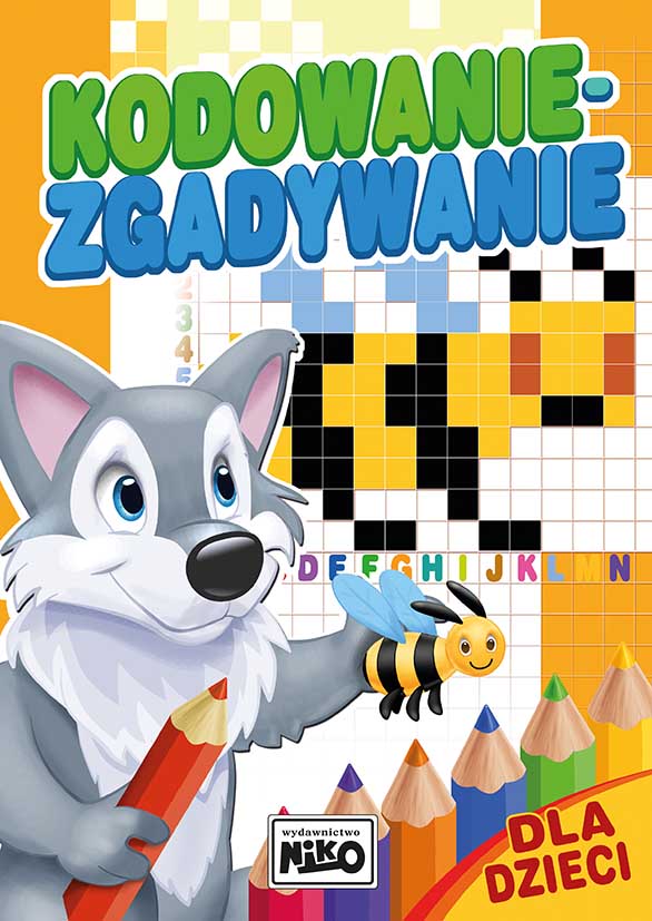 Kodowanie-Zgadywanie dla dzieci – okładka książki edukacyjnej Niko z łamigłówkami i ćwiczeniami