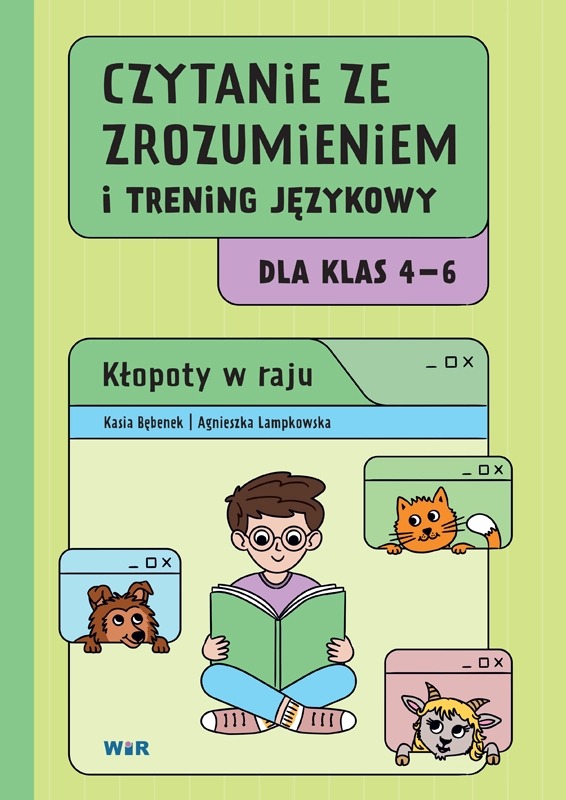 Czytanie ze zrozumieniem i trening językowy dla klas 4–6 – Kłopoty w raju WIR okładka książki edukacyjnej