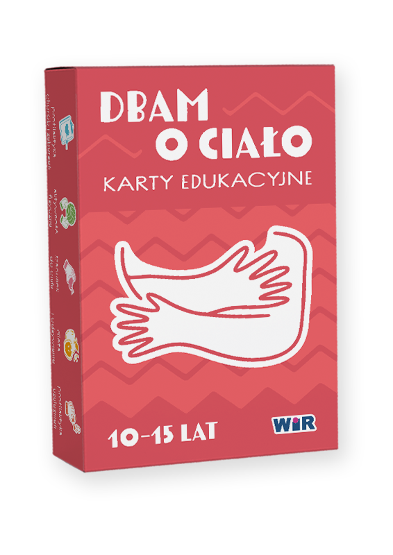 Karty edukacyjne Dbam o ciało – okładka zestawu 50 kart promujących zdrowy styl życia