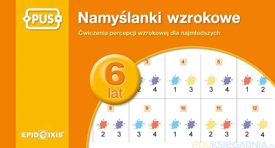 PUS Namyślanki wzrokowe dla sześciolatków - książeczka do ćwiczeń percepcji wzrokowej EPIDEIXIS