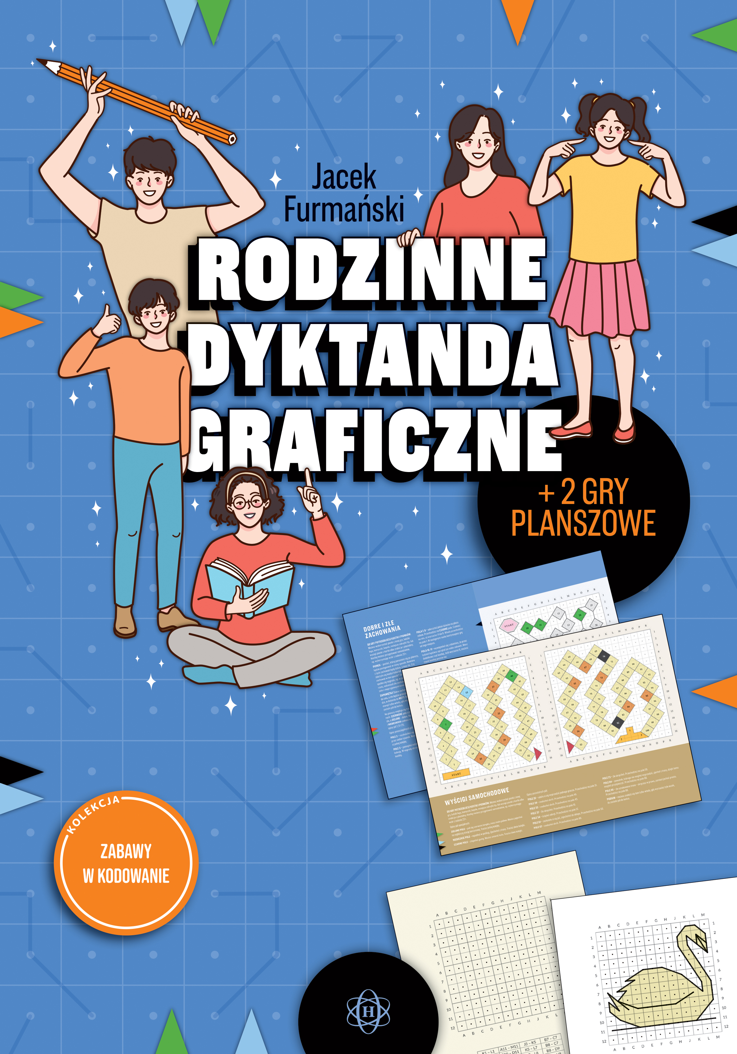 Okładka książki Rodzinne dyktanda graficzne HARMONIA – ćwiczenia kodowania i koncentracji dla dzieci