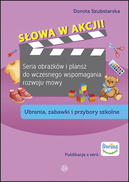Książka "Słowa w akcji!" HARMONIA z planszami i obrazkami do rozwoju mowy dzieci