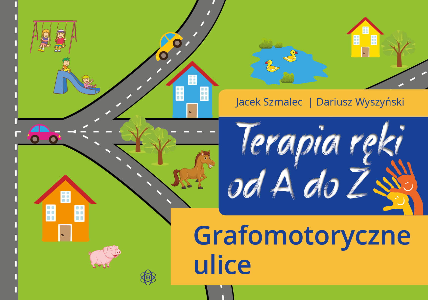 Terapia ręki Grafomotoryczne ulice HARMONIA – okładka zestawu 19 kart do ćwiczeń