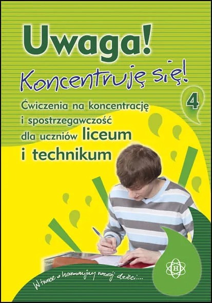 Książka HARMONIA Uwaga! Koncentruję się! 4 z ćwiczeniami na koncentrację i logiczne myślenie
