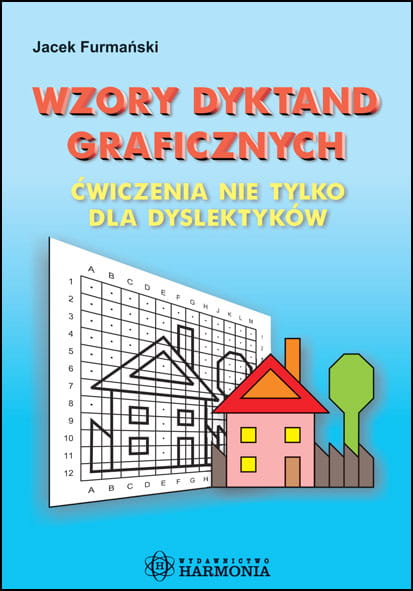 Okładka książki Wzory dyktand graficznych HARMONIA z ćwiczeniami na koncentrację i grafomotorykę