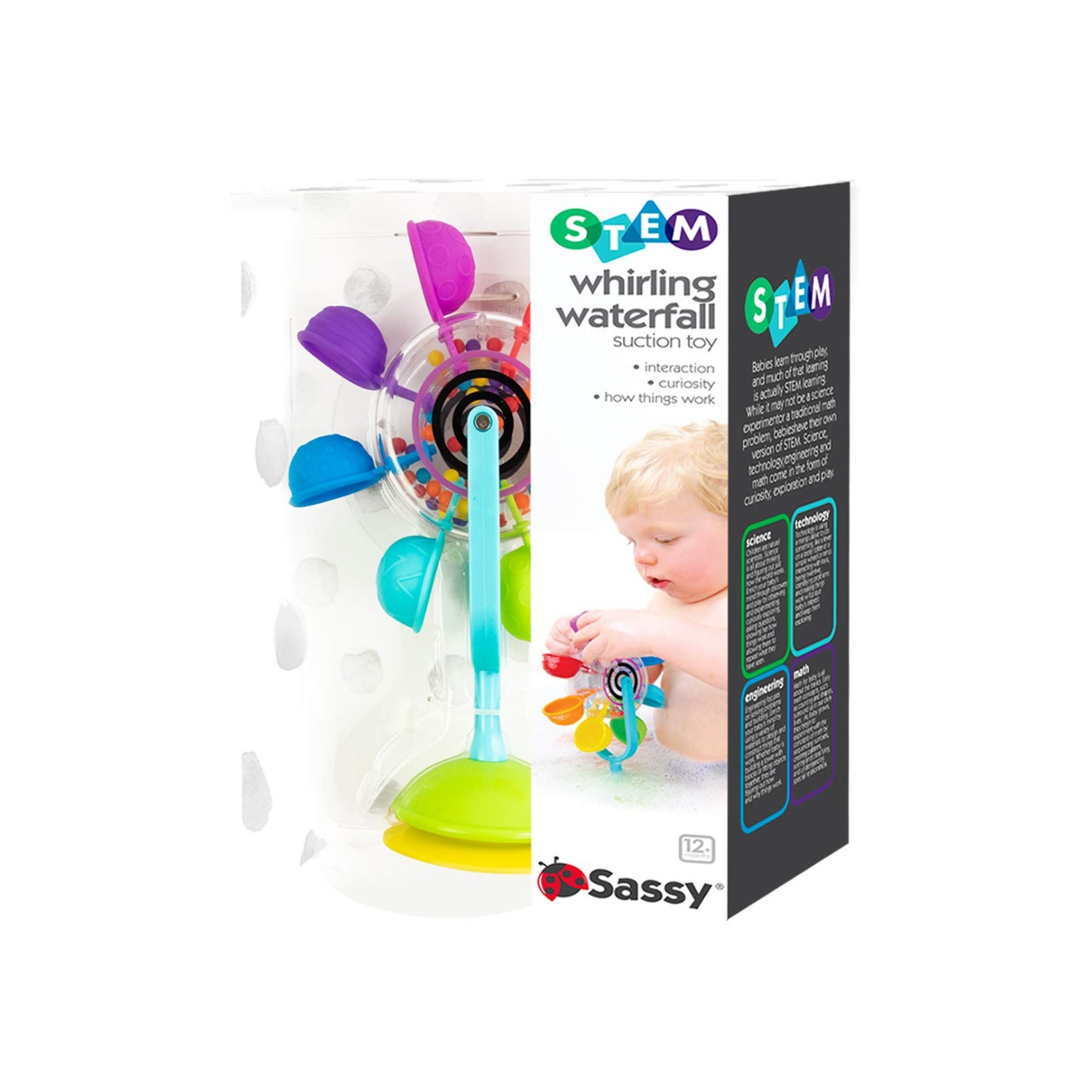 Zabawka wodna Sassy Baby z przyssawką i kolorowymi koralikami