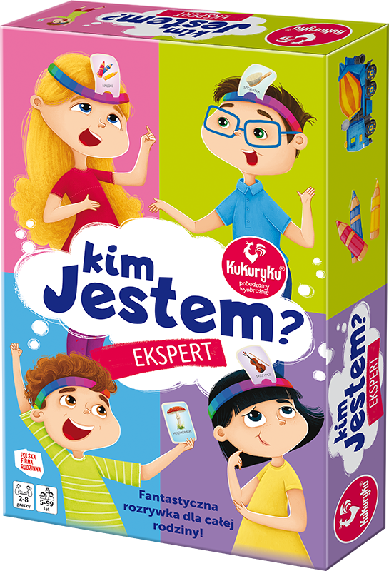 Gra edukacyjna Kim jestem? Ekspert KUKURYKU - plansza i karty do zgadywania