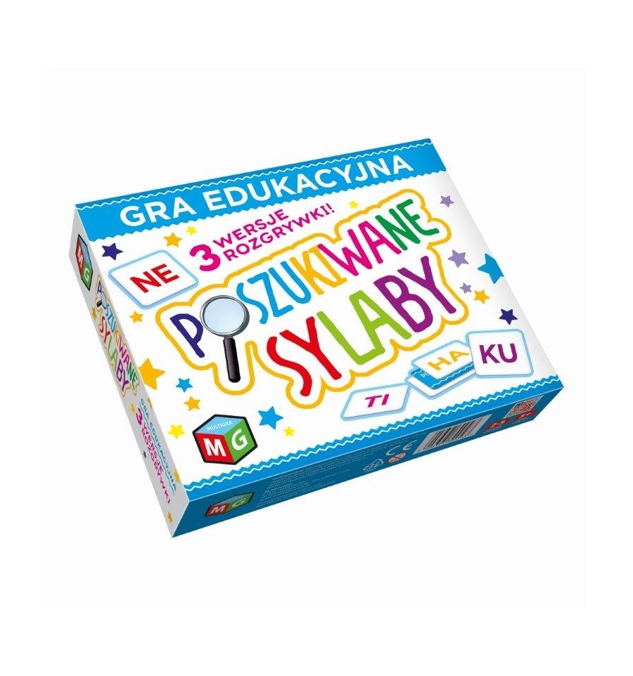 Karty z sylabami i elementy gry Poszukiwane Sylaby od MULTIGRA