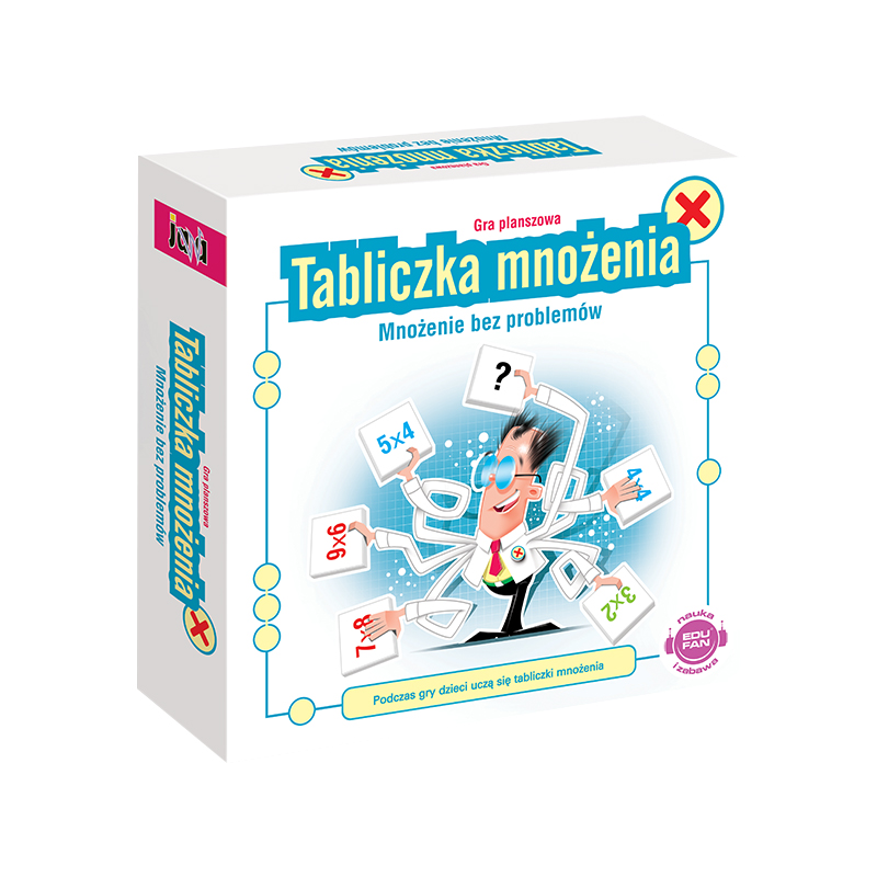 Plansza edukacyjnej gry Tabliczka mnożenia JAWA GRY z kolorowymi polami i kamieniami