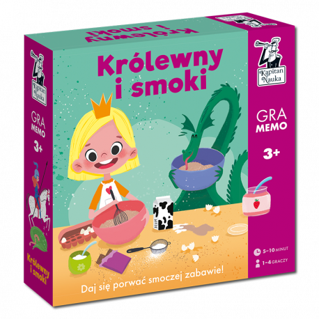 Gra memory Królewny i smoki Edgard PAP z humorystycznymi ilustracjami do zabawy w pary.