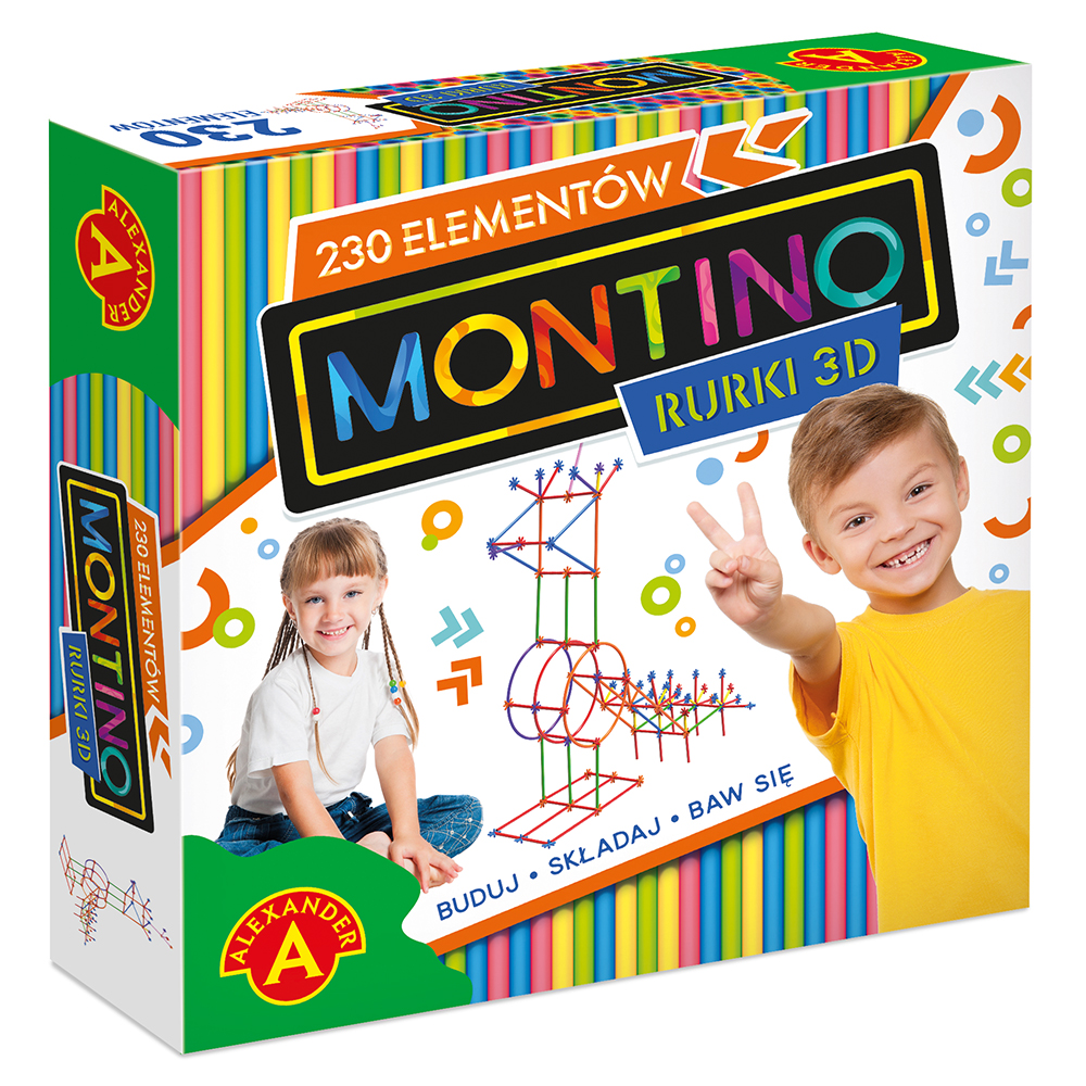 Kolorowe rurki konstrukcyjne Montino 230 w trzech długościach