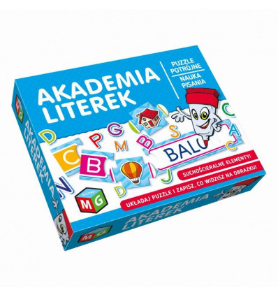 Zestaw puzzli edukacyjnych do nauki liter i pisania Akademia literek MULTIGRA