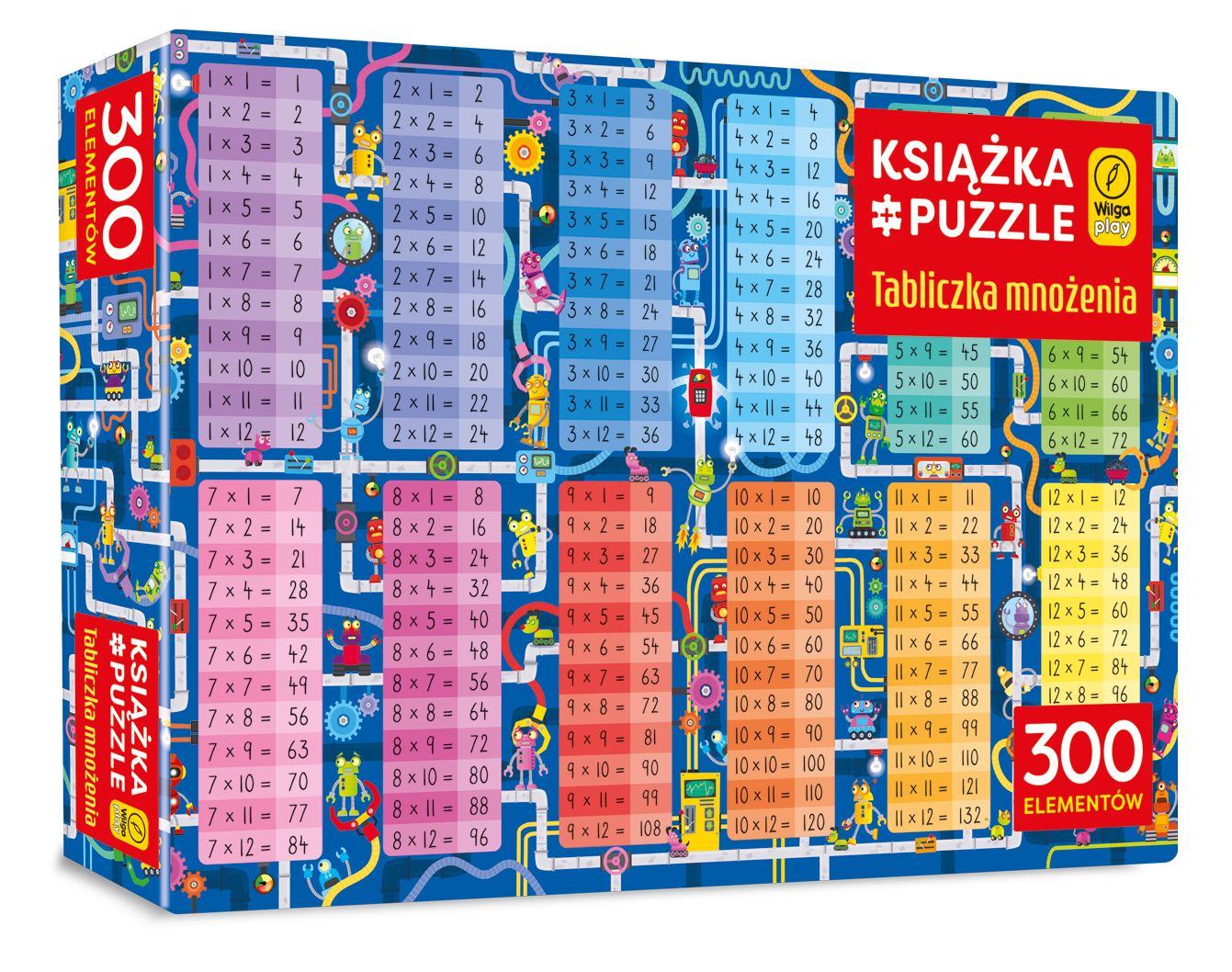 Tabliczka mnożenia WILGA PLAY – puzzle edukacyjne 300 elementów z książką