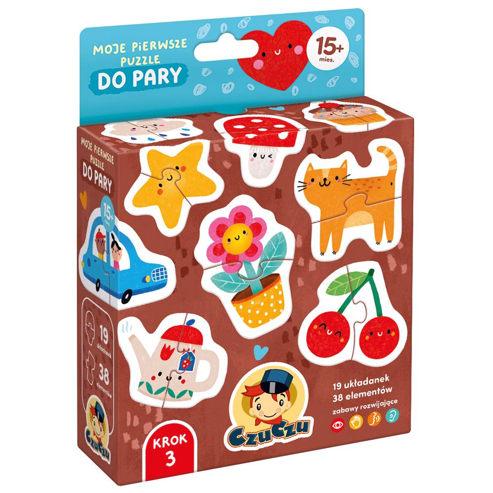Moje pierwsze puzzle do pary 19 dwuelementowych układanek Bright Junior Media