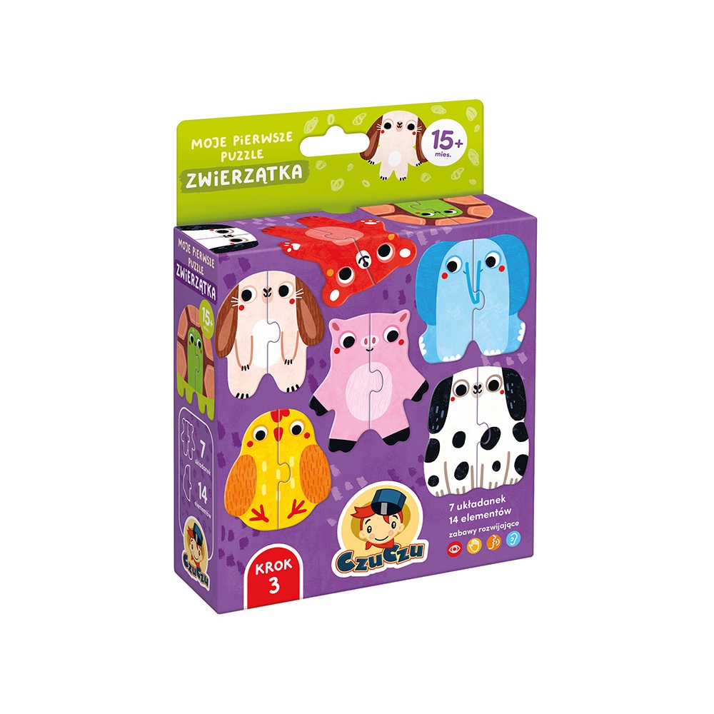 Pierwsze puzzle Zwierzątka Bright Junior Media dla dzieci od 15. miesiąca życia