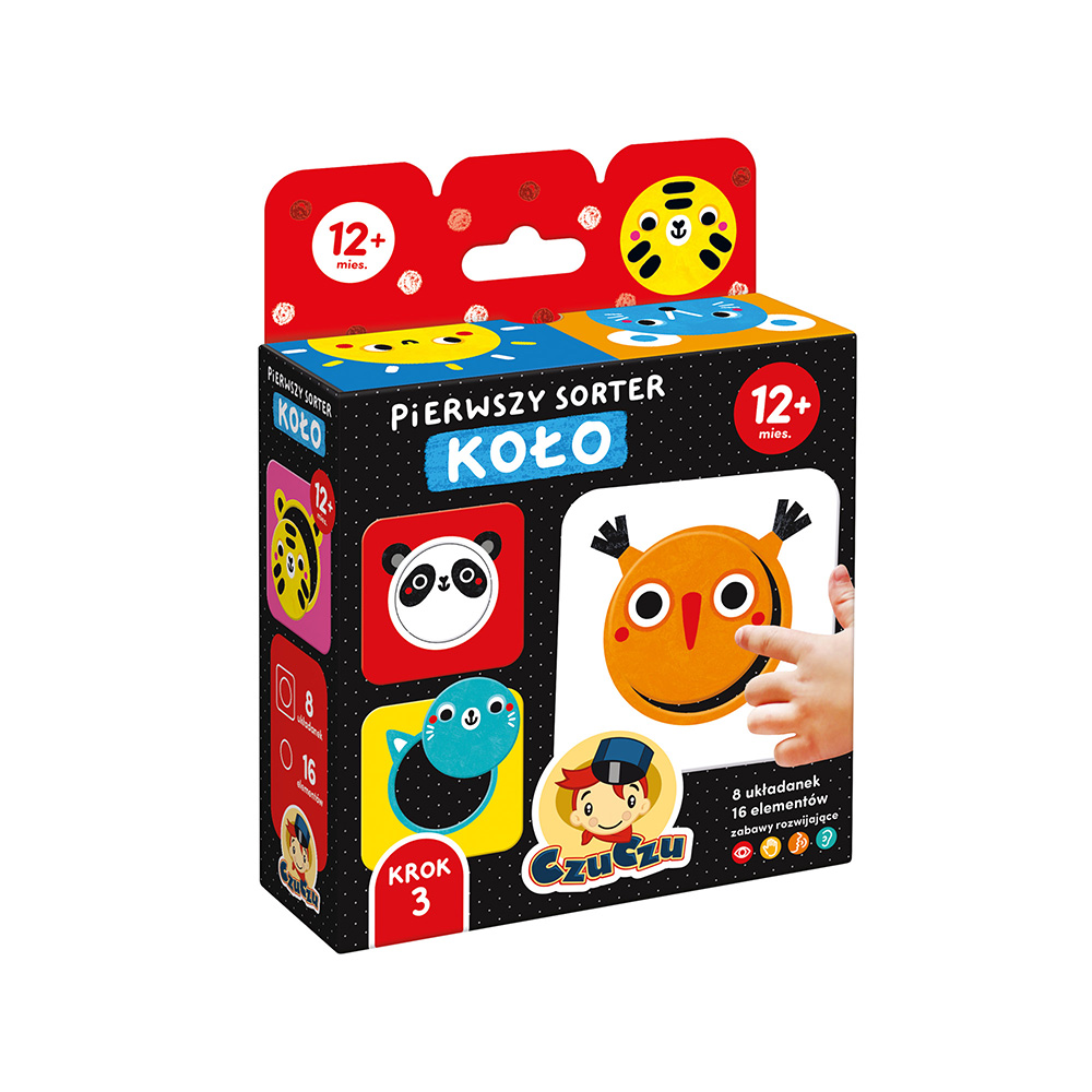 Pierwszy sorter Koło Bright Junior Media – edukacyjne puzzle dla dzieci 12 mies.+ z kolorowymi kółkami