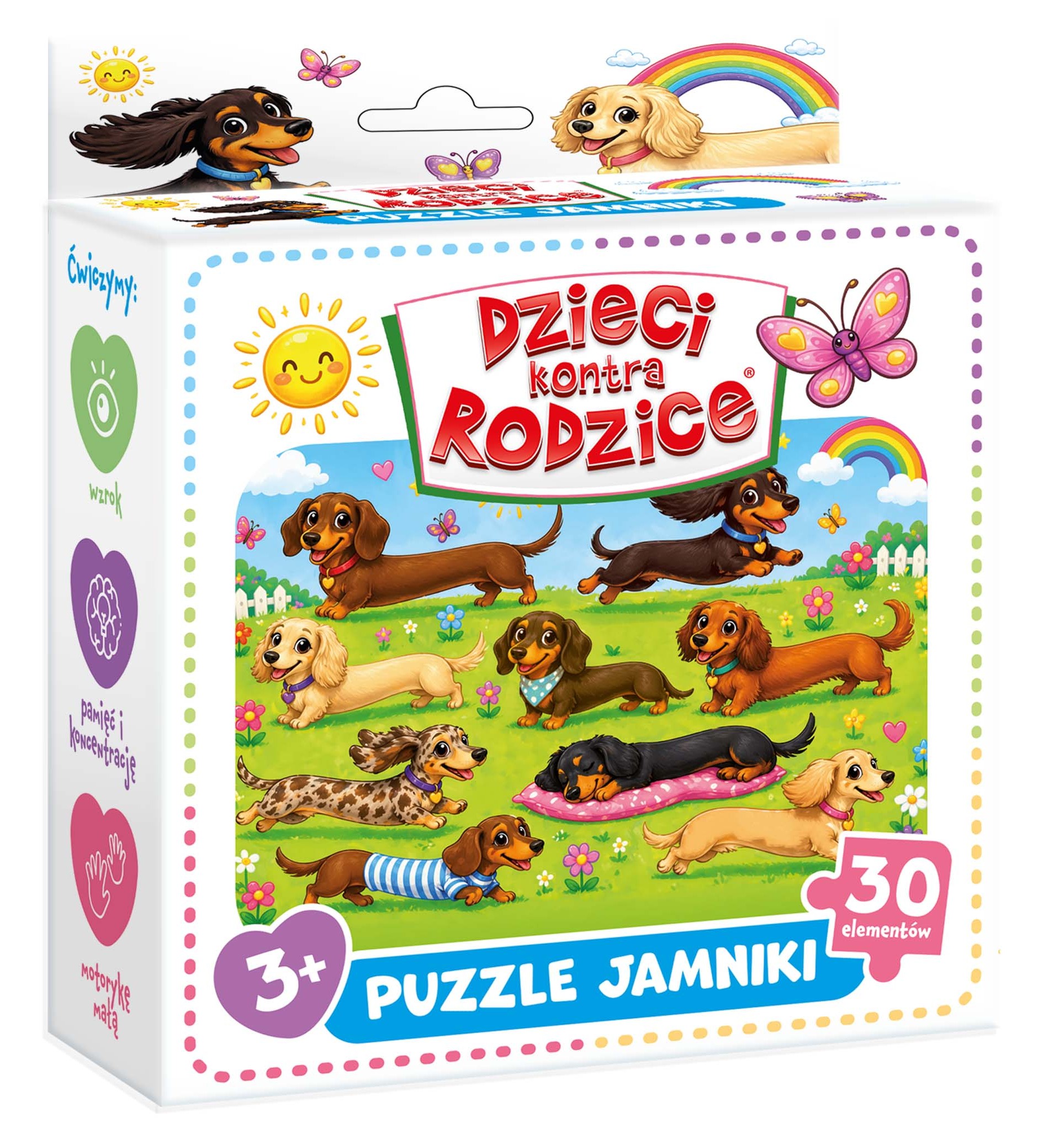 Puzzle Jamniki KANGUR - elementy układanki w zestawie 30 sztuk