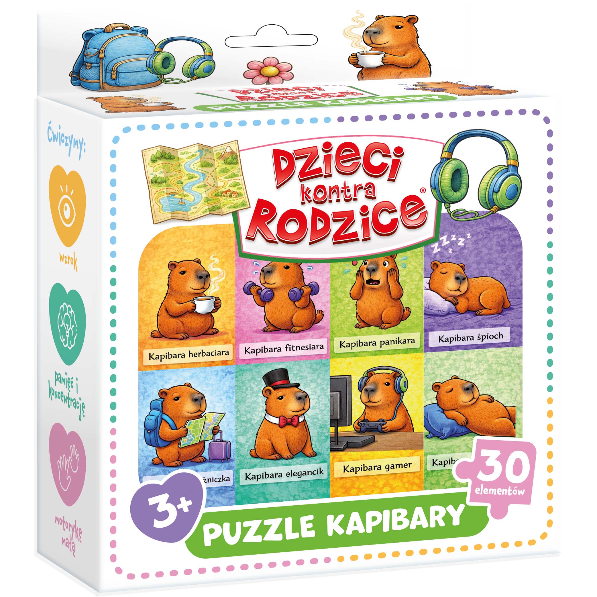 Puzzle Kapibary KANGUR – zbliżenie na elementy do układania