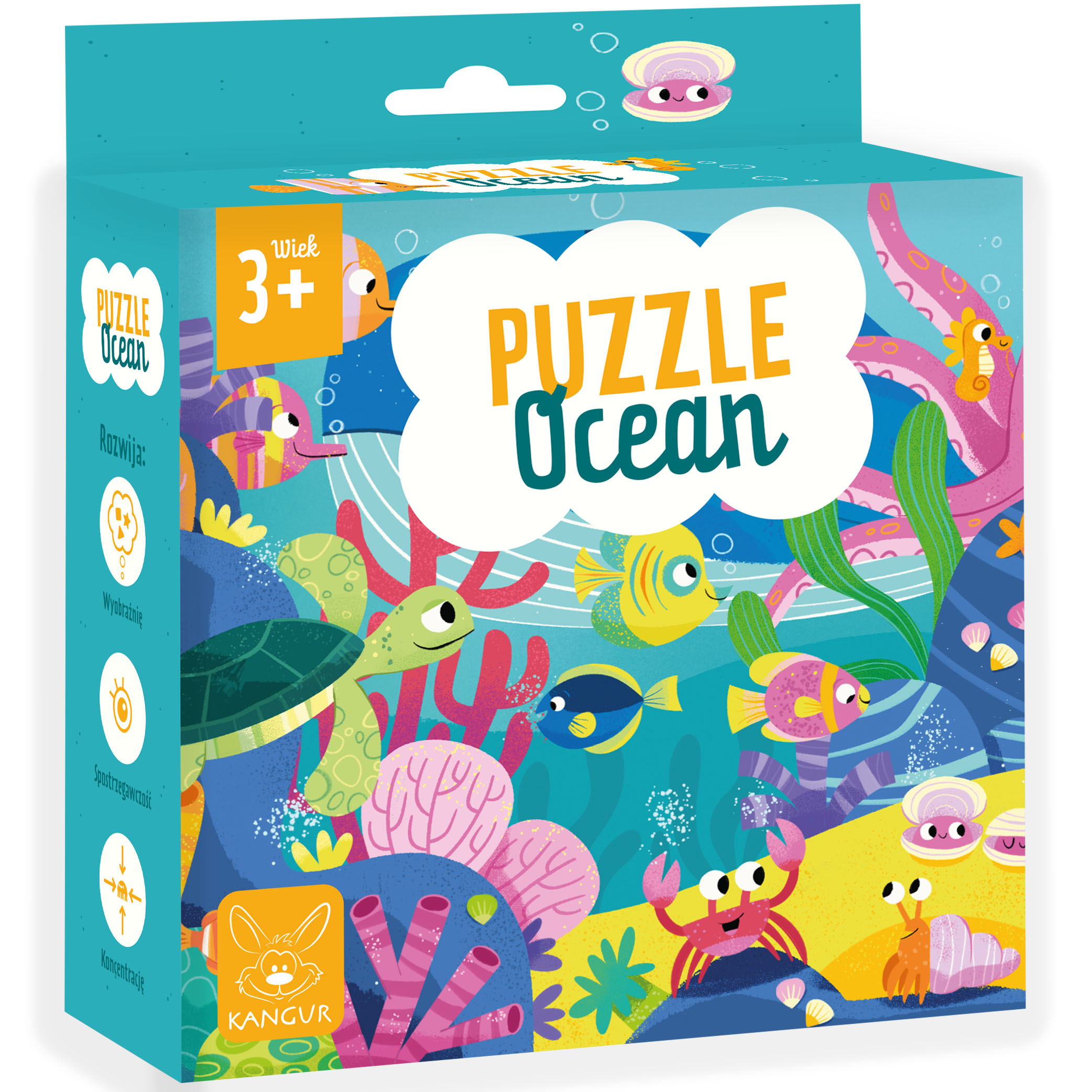 Puzzle edukacyjne Ocean 30 elementów KANGUR kolorowe zwierzęta morskie