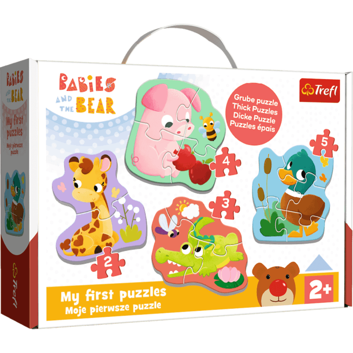 Puzzle Baby Bobaskowe zwierzątka – kolorowa układanka Trefl PAP dla dzieci od 2 lat