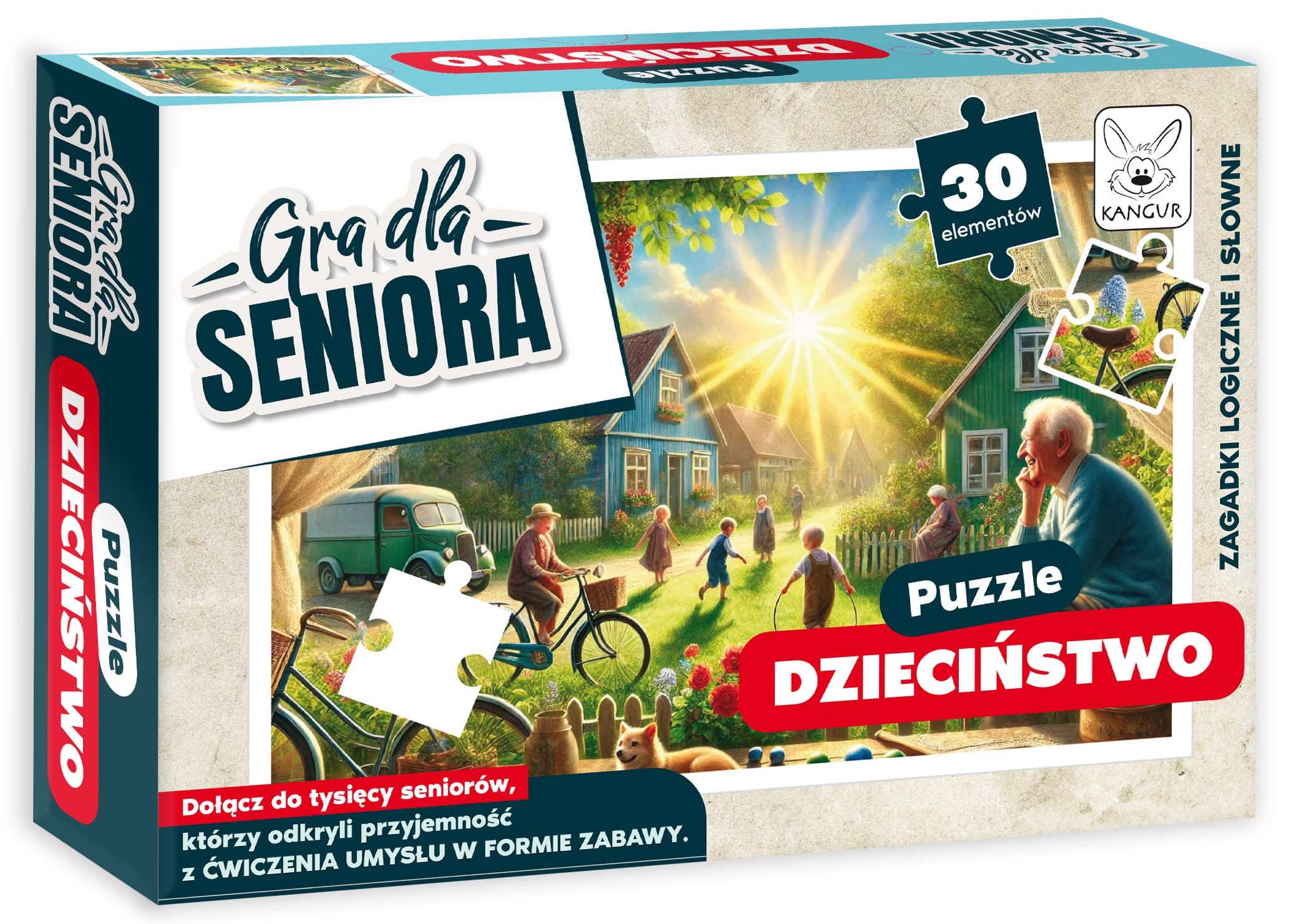 Puzzle KANGUR dla seniora z motywem dzieciństwa, gra pamięciowa dla osób 70+
