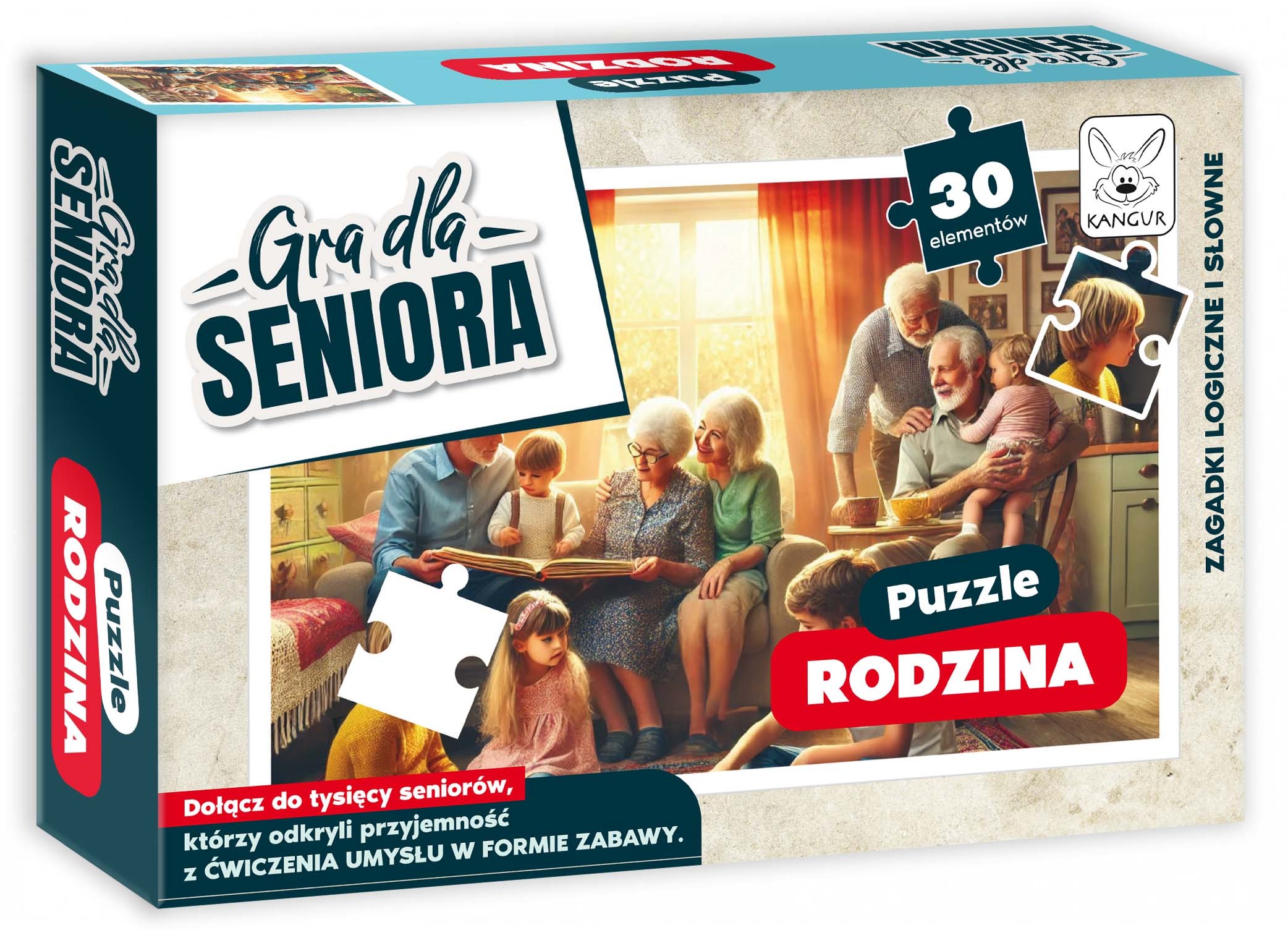 Układanka Rodzina KANGUR dla seniorów 70+, produkt z serii gier dla seniora